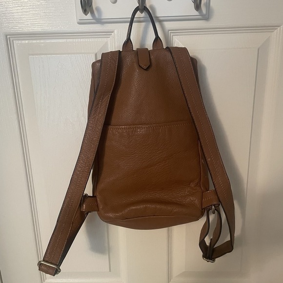 Aimee Kestenberg Tamitha Full Size Pebbled Leather Backpack Purse Carmel Brown - Picture 2 of 16